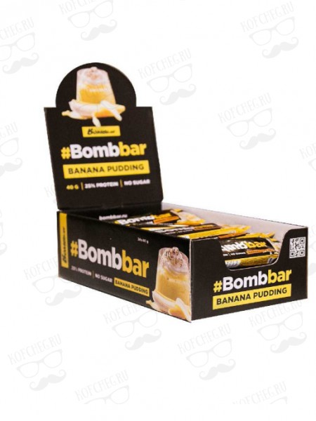 Батончик глазированный BOMBBAR Банановый пудинг (40г)