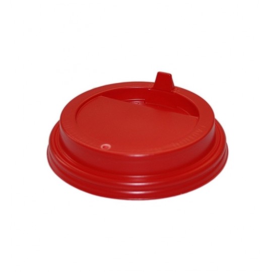 Крышка для бумажных стаканов с клапаном 80 мм (Красная)