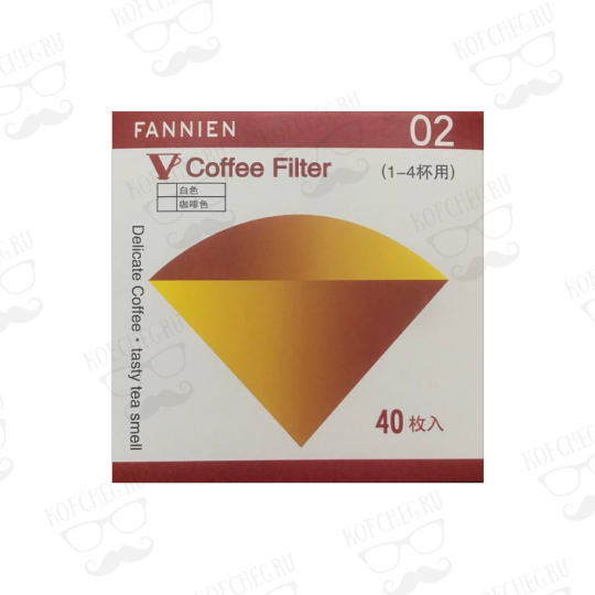 Фильтры бумажные для кофе FANNIEN 02, 40 шт/уп